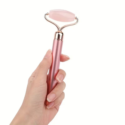 RoseGlow™ 3-in-1 Vibrating Rose Quartz Facial Massager