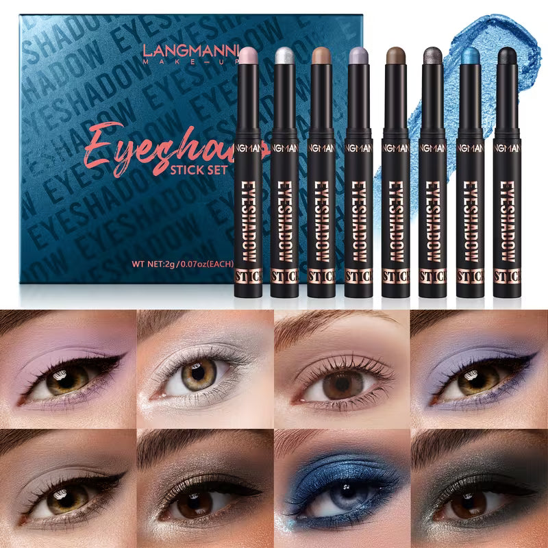 LANGMANNI™ 8-Color Waterproof Eyeshadow Stick Set